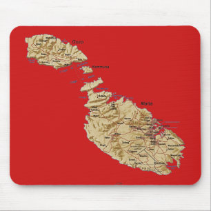 Malta-Karte Mousepad