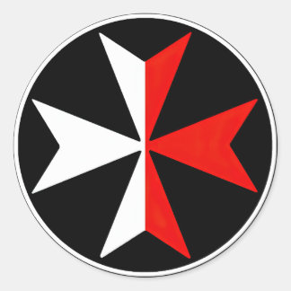 Malta Knights Cross Sticker White and Red Malteser