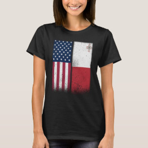 Malta Malteser amerikanische Flaggen Proud USA Mal T-Shirt