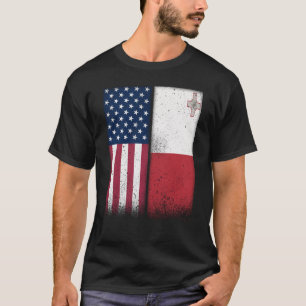 Malta Malteser amerikanische Flaggen Proud USA Mal T-Shirt