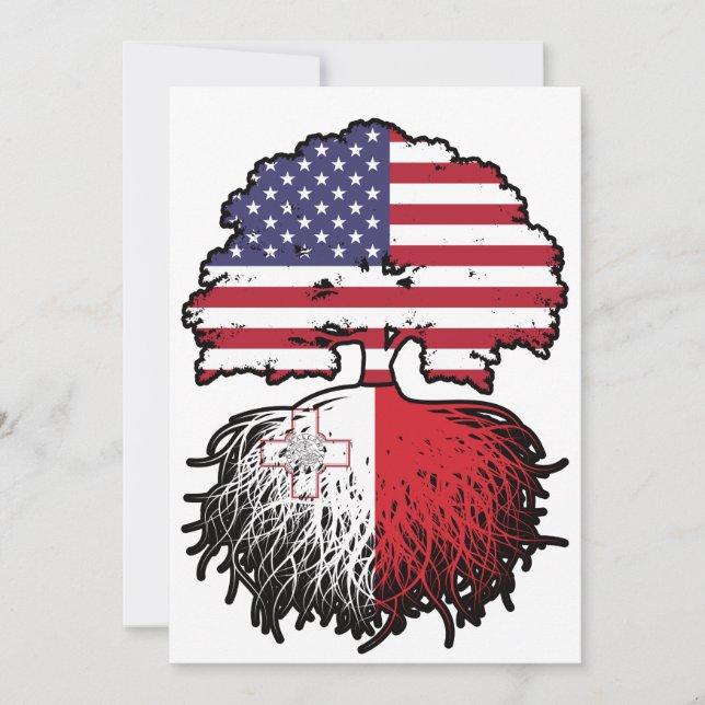 Malta Maltesisch USA Vereinigte Staaten Amerika Einladung (Vorderseite)