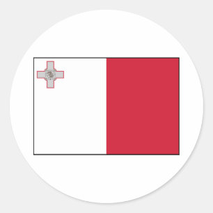 Malta - maltesische Flagge Runder Aufkleber