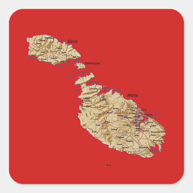 Malta Map Sticker (Vorderseite)