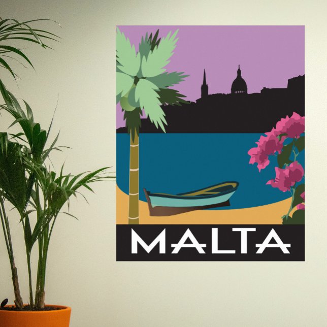 Malta Mediterranean Vintage Style Poster (Von Creator hochgeladen)