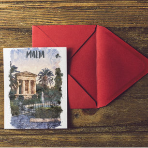 Malta Mediterranean Vintage Travel Postkarte