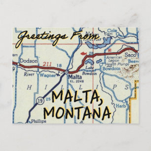 Malta Montana Vintage Karte