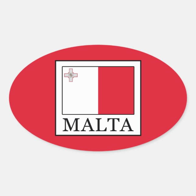Malta Ovaler Aufkleber (Vorderseite)