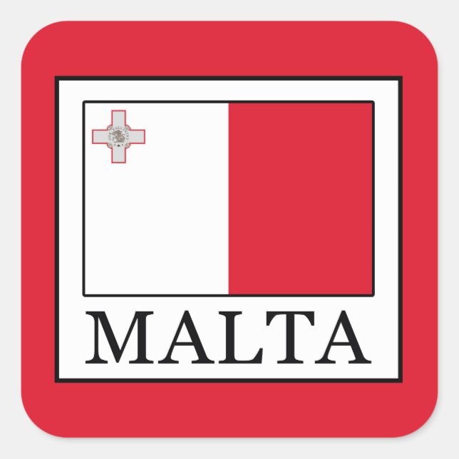 Malta Quadratischer Aufkleber (Vorderseite)