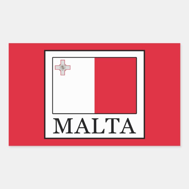 Malta Rechteckiger Aufkleber (Vorderseite)