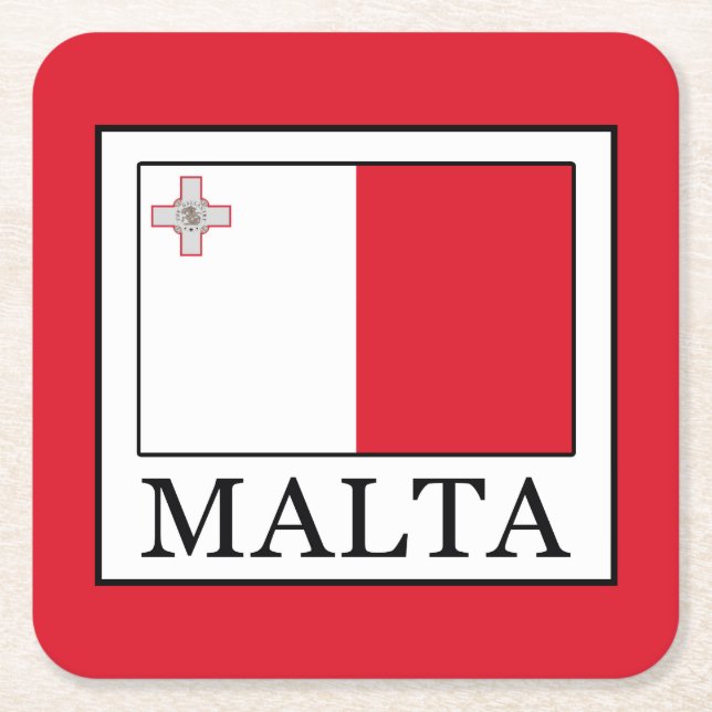 Malta Rechteckiger Pappuntersetzer (Vorderseite)