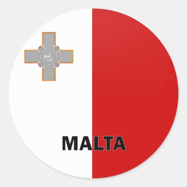 Malta Roundel Qualitätsflagge Runder Aufkleber (Vorderseite)