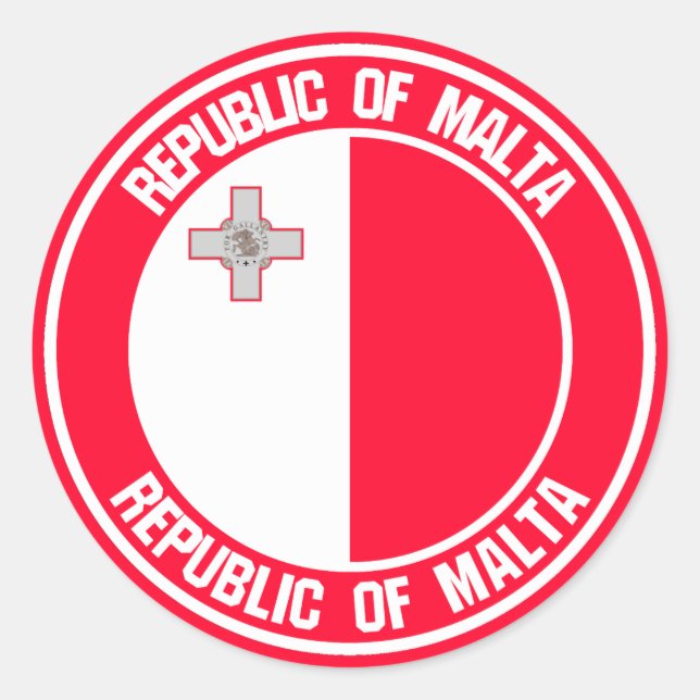 Malta Runde Emblem Runder Aufkleber (Vorderseite)