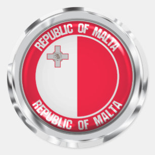 Malta Runde Emblem Runder Aufkleber