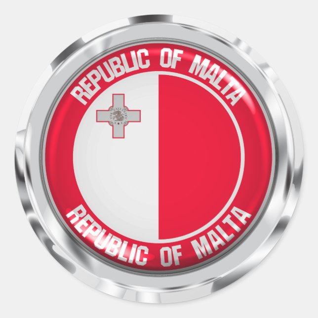 Malta Runde Emblem Runder Aufkleber (Vorderseite)