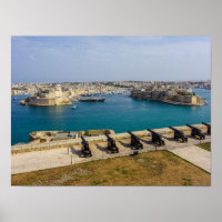 Malta Salutierbatterie Kanonen Grand Harbour