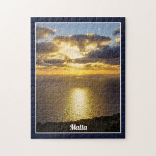 Malta Sonnenuntergang über dem Mittelmeer Insel Puzzle