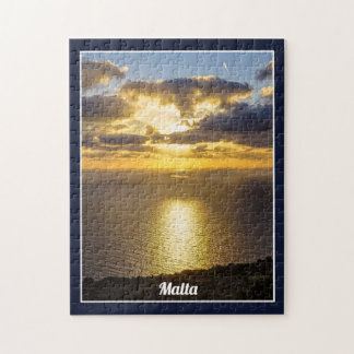 Malta Sonnenuntergang über dem Mittelmeer Insel Puzzle