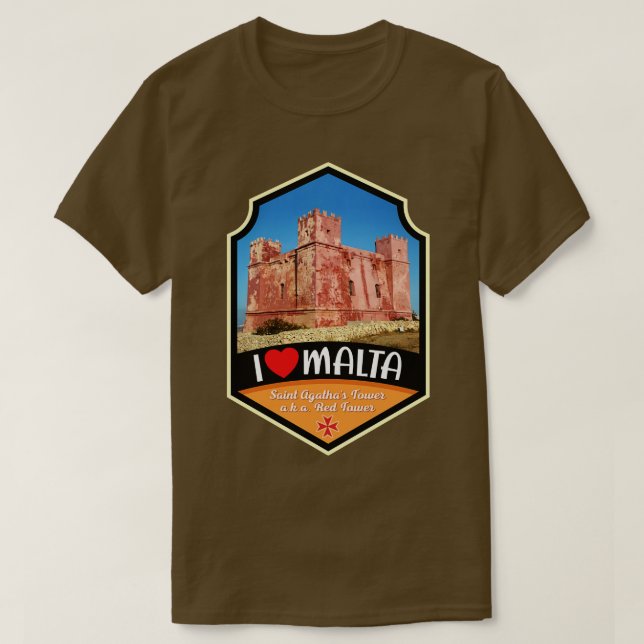 Malta St Agathas Tower T-Shirt (Design vorne)