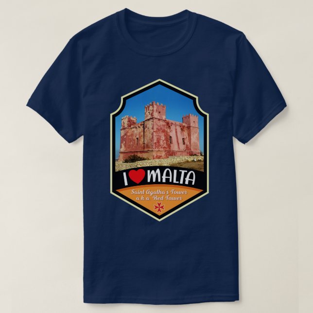Malta St Agathas Tower T-Shirt (Design vorne)