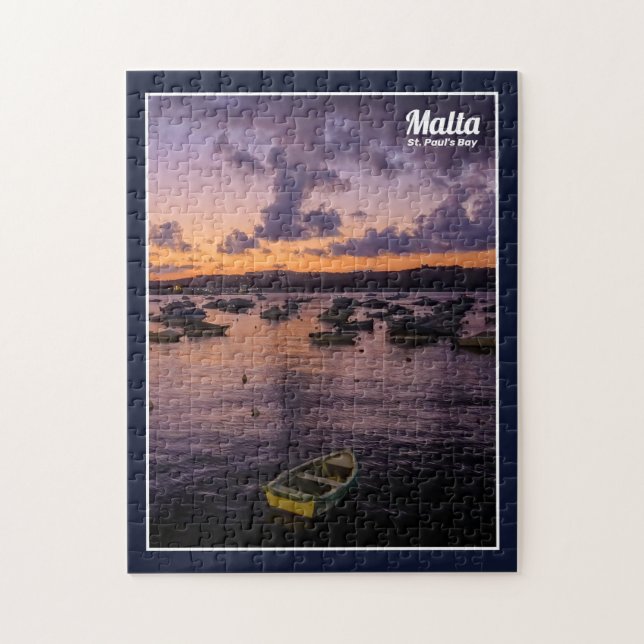 Malta St. Paul's Bay By Night Mediterranea Puzzle (Vertikal)