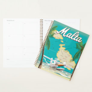 Malta Strand & Reiseplakat Karte Planer