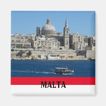 Malta Szene von Valletta und Hafen Souvenir