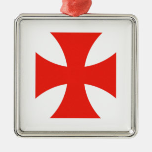 Malta Tempel Ritter rotes Kreuzreligiössel Silbernes Ornament