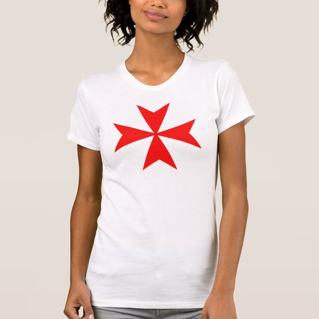 Malta Tempel Ritter rotes Kreuzreligiössel T-Shirt (Vorderseite)