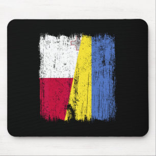 Malta Ukraine Halbflagge Maltesisches Ukrainisches Mousepad