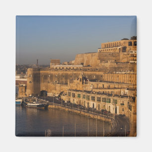 Malta, Valletta, Aussicht auf den Hafen von Lower  Magnet