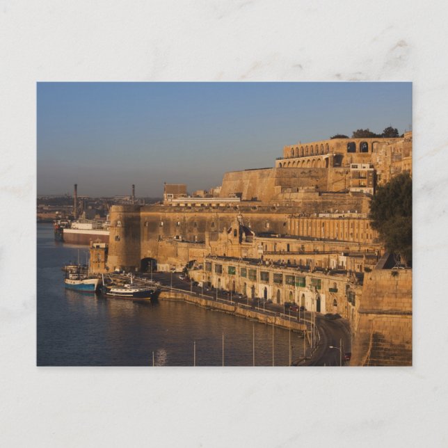 Malta, Valletta, Aussicht auf den Hafen von Lower  Postkarte (Vorderseite)