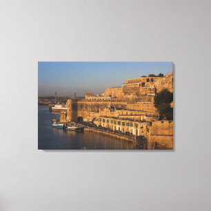Malta, Valletta, Hafenansicht von Lower Barrakka Leinwanddruck