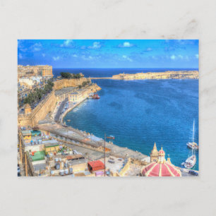 Malta Valletta Harbour Postkarte