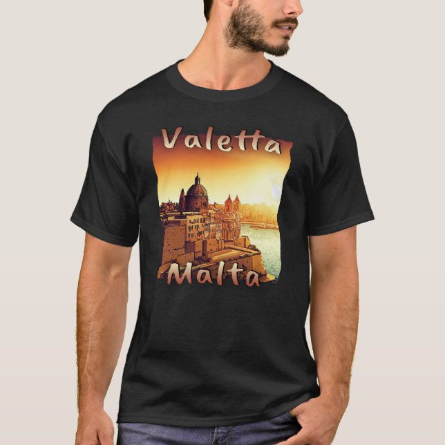 Malta Valletta Rote Farben Downtown Old Town Grung T-Shirt (Vorderseite)
