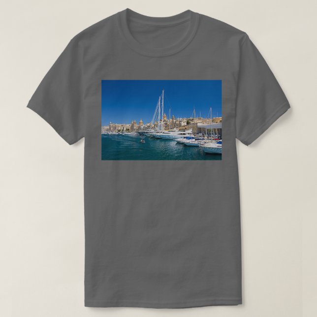 Malta Vittoriosa Yacht Marina T-Shirt (Design vorne)