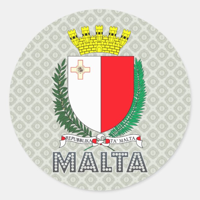 Malta-Wappen Runder Aufkleber (Vorderseite)