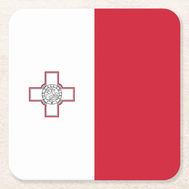 Maltaflagge Rechteckiger Pappuntersetzer (Vorderseite)