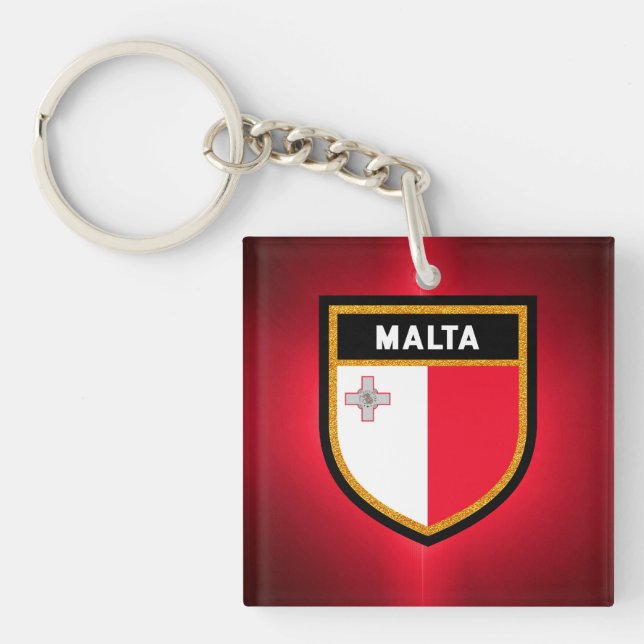 Maltaflagge Schlüsselanhänger (Vorderseite)