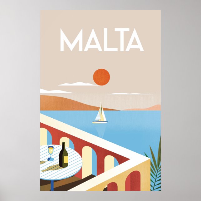 Maltas altes Reiseplakat Poster (Vorne)