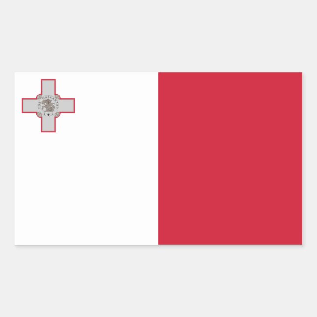 Maltas/Malteser Flagge Rechteckiger Aufkleber (Vorderseite)