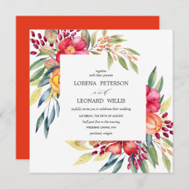 Malte Blume Modernes ELEGANT Rustikales Quadrat Einladung