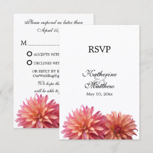 Malte Dahlia-Blume in Rosa und Korallen-UAWG RSVP Karte