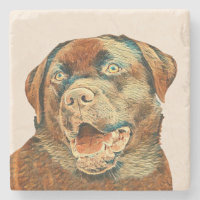 Malte Schokolade Labrador Marmor Untersetzer