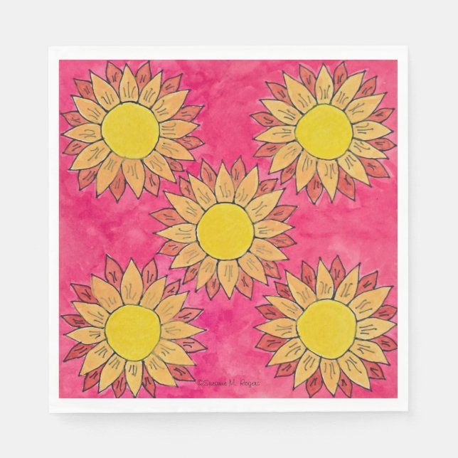 Malte Sonnenblumen Party Napkins Serviette (Vorderseite)
