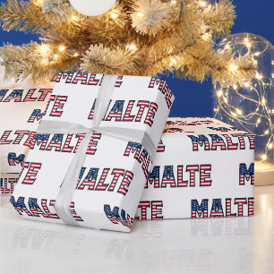 Malte Vorname Name USA US Geschenkpapier Papier