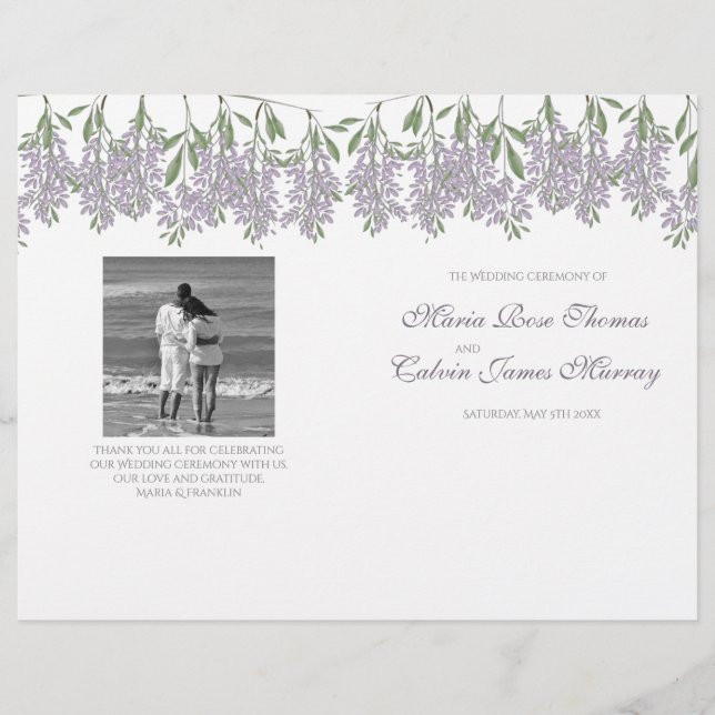 Malte Wisteria Wedding Program (Vorderseite)