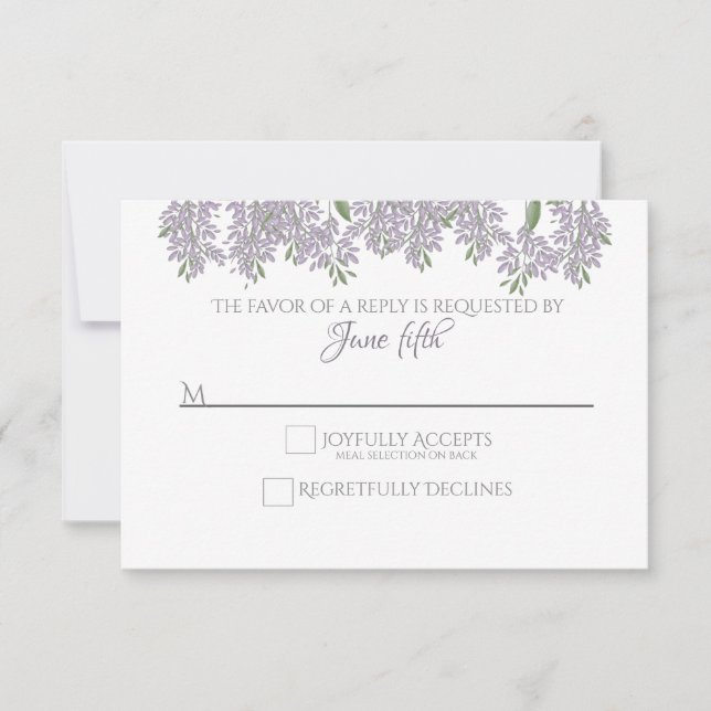 Malte Wisteria Wedding RSVP mit Wahlmöglichkeit (Vorderseite)