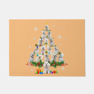 Maltehund Weihnachtsbaumlichter Weihnachtshund Fußmatte