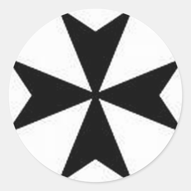 MALTESE CROSS RUNDER AUFKLEBER (Vorderseite)
