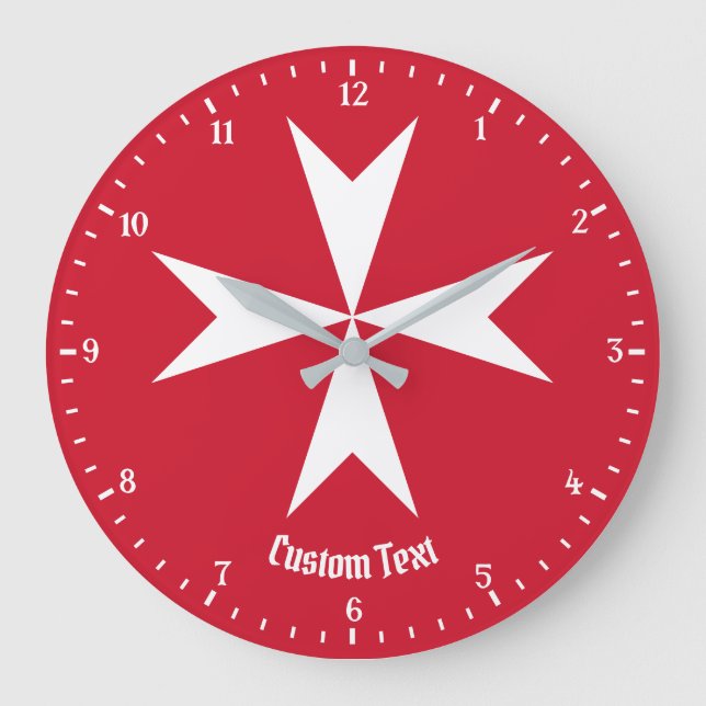 Maltese Cross Symbol Große Wanduhr (Vorderseite)